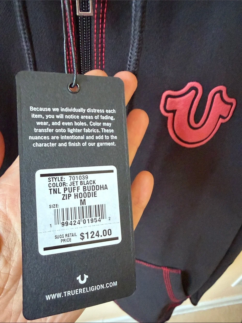 NWT True Religion zip up hoodie
